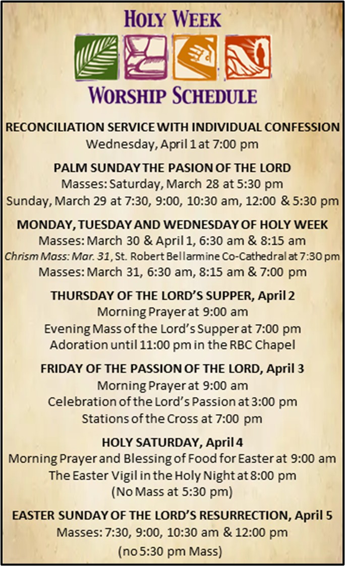 Lenten Schedule 2026